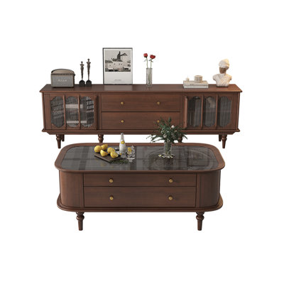 Vintage style coffee table TV stand combination