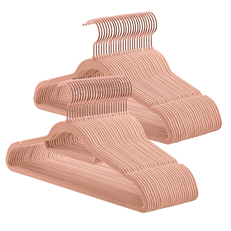 Non-Slip Velvet Hangers, 30, Pink