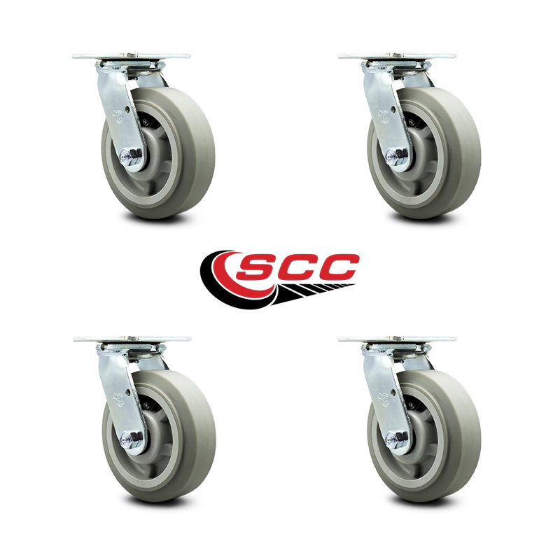 Thermoplastic Rubber Caster with Roller Bearings