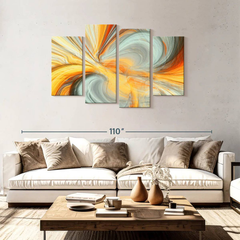 Avery fluide abstrait dynamique, H 48 po x l 75 po