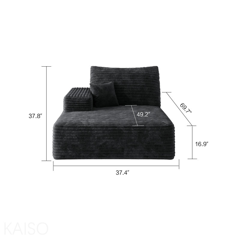 1-Piece Right-Sleeper-Black-Sofa