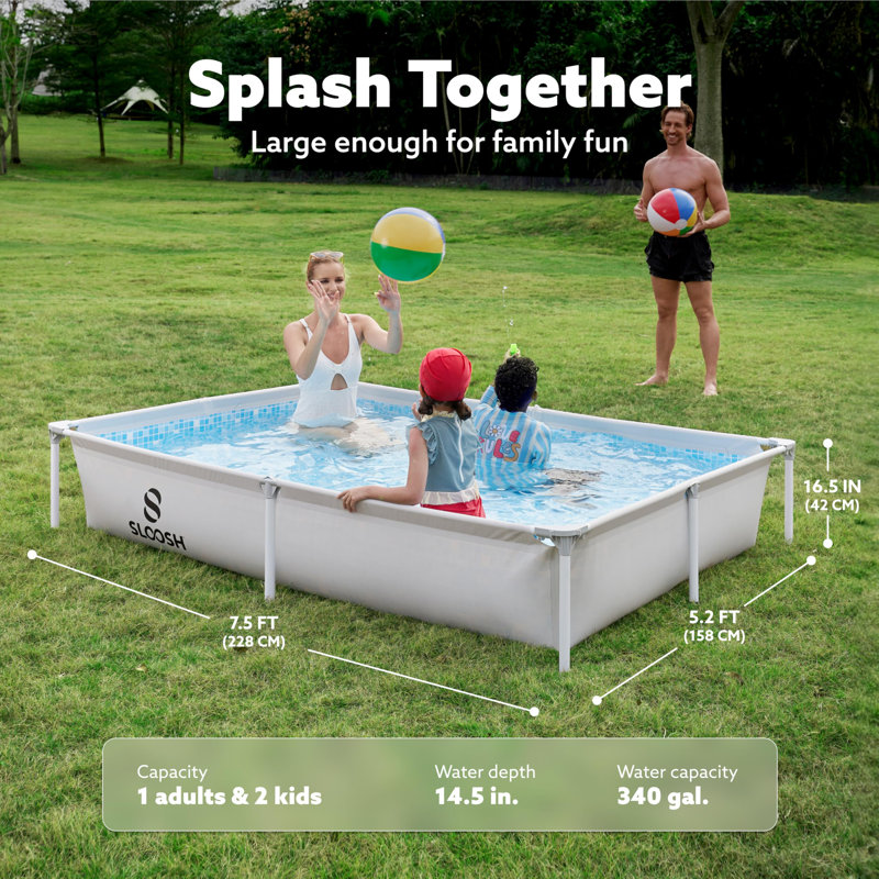 Piscine hors-terre rectangulaire 7,5 pi x 5,2 pi x 16,5 po