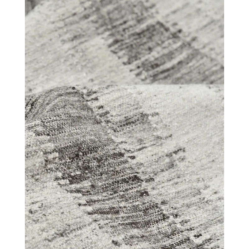 Levi Hand Knotted Tencel Geometric Area Rug in Brown/Gray, Rectangle 8' x 10'