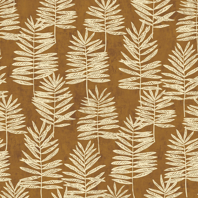 Zen Collection Tumbling Leaf Sheen Finish Wallpaper Roll, Gold