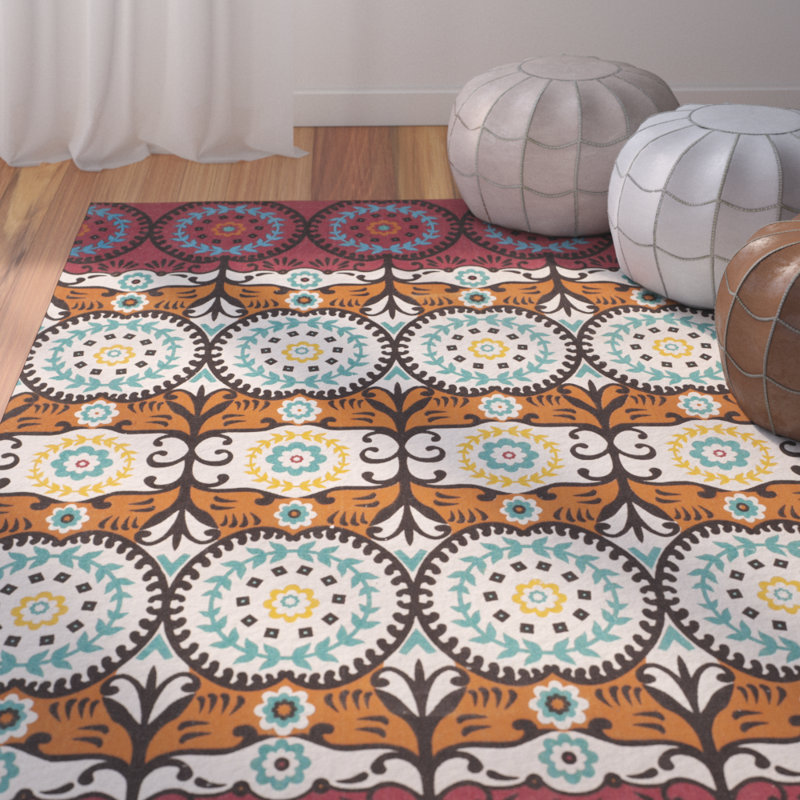 Allison Cedar Brook Hand Loomed Cotton Ikat Rug, Rectangle 7'3" x 9'3"