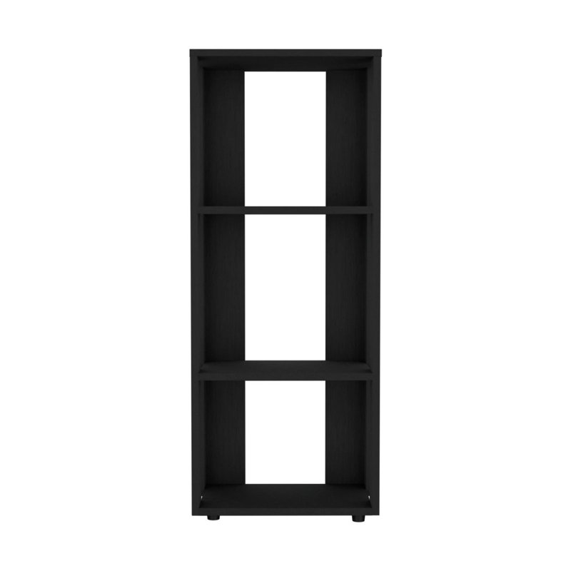 Bibliothèque noire en mélamine avec rangement ouvert, Noir