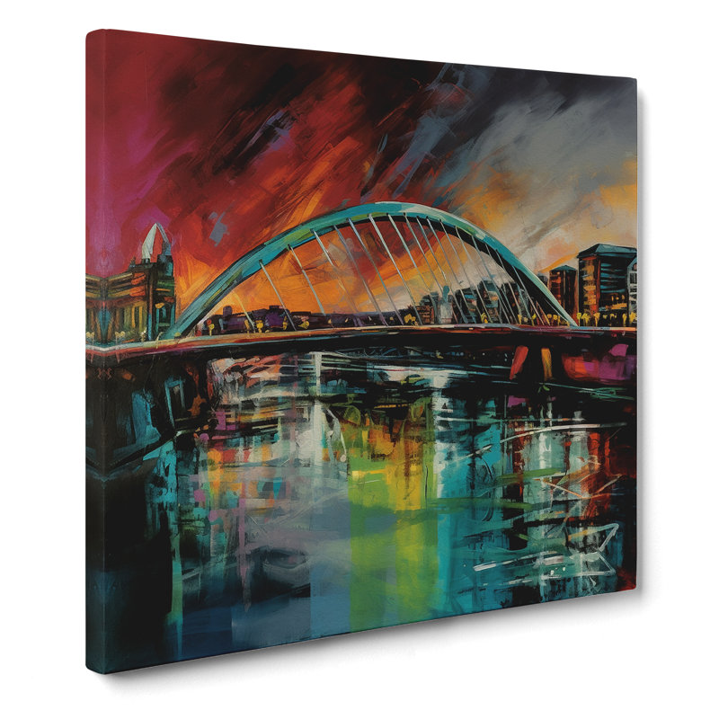 Gateshead Millennium Bridge Expressionism No.1 - No Frame Print, 50cm H x 50cm W x 3cm D