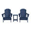 Chaise Adirondack pliante en plastique pour 2 personnes avec table Laguna-812154972