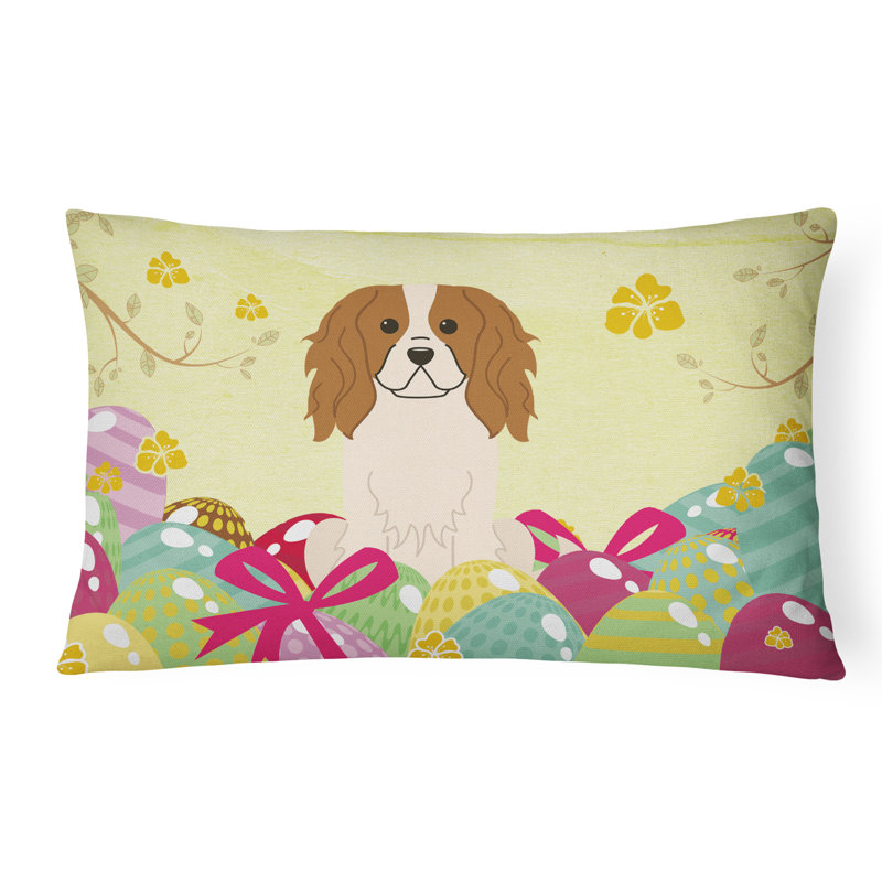 Coussin lombaire cavalier épagneul pâques œufs