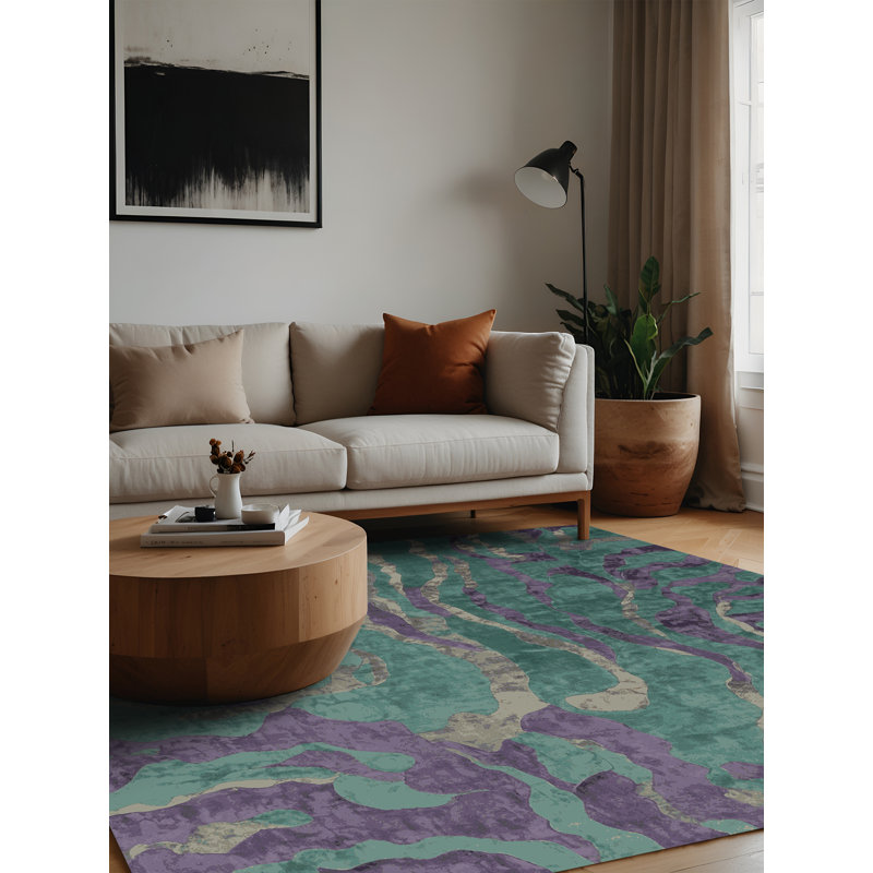 Tapis gris lavable à la machine, Carré 4 pi