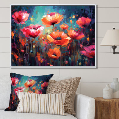 Pêche vibrante et rêves de coquelicots roses