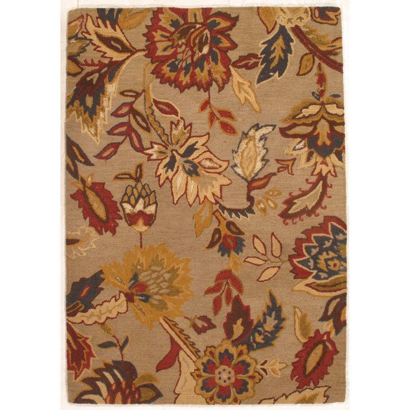 Tapis beige en laine touffeté à la main Emirarslan
