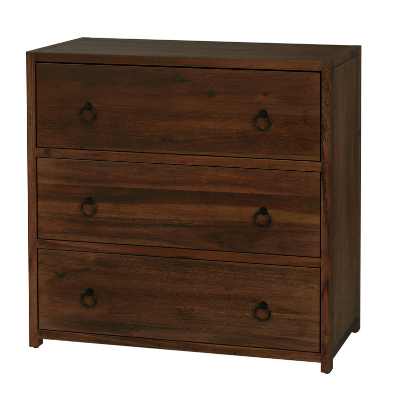 Lark 3 Drawer Dresser, Walnut Brown
