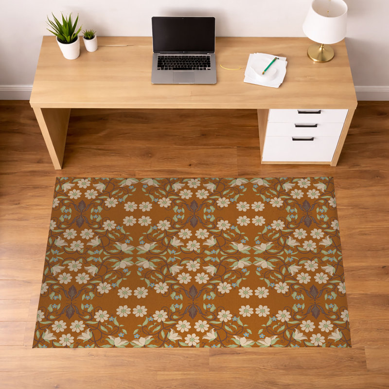 Tapis de bureau léger antidérapant Millie, L 84 po x P 60 po, Brun