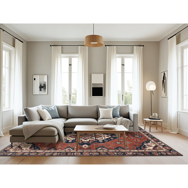 Tapis brun lavable à la machine, Rectangulaire 8 pi x 10 pi