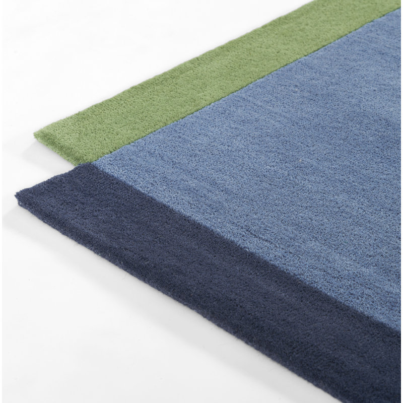 Tapis bleu uni en laine touffeté à la main Novogratz by Momeni Tallulah, Tapis de couloir 2 pi x 4 pi