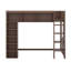 Grand lit mezzanine en bois avec armoires et tablettes, conception moderne peu encombrante-694224525