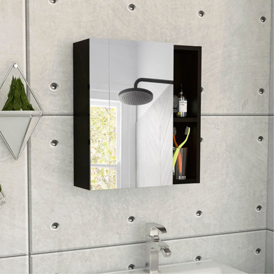 Pharmacie avec miroir, cinq tablettes internes, porte simple