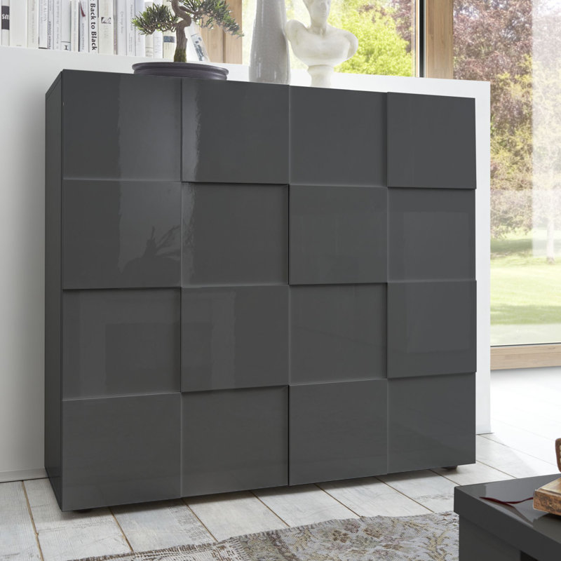 Bailee 121cm Sideboard, Gloss/Dark Grey