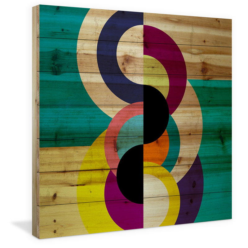 « modular future », reproduction d’art sur bois de pin naturel, H 32 po x l 32 po x P 1,5 po