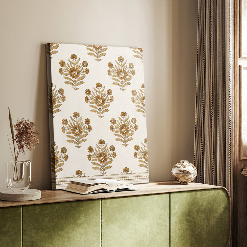 BlockPrintBloomsI - Cavas de galerie sur mesure