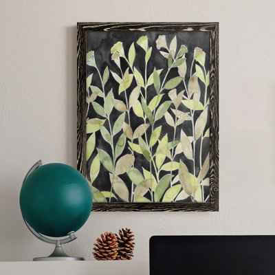 «Ink Blooming Night I», peinture sur toile encadrée