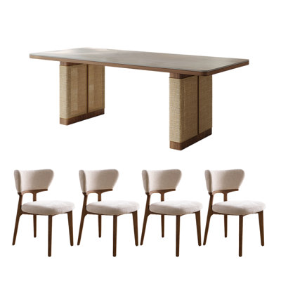 Ensemble de table de salle à manger rectangulaire simple de style rétro