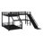 L-Shaped Bunk Bed With Loft Bed, Metal Triple Bunk Bed With Slide And USB Ports-450429890