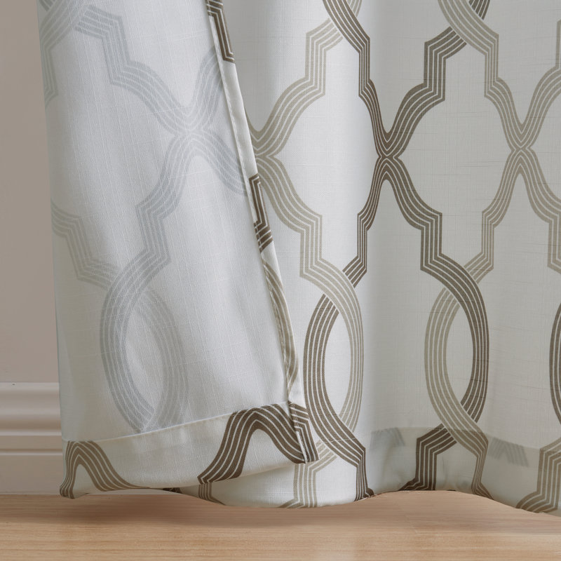 Semi Sheer Curtain Panel Pair, Taupe, 38" W x 96" L