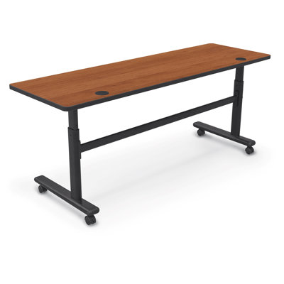 Hierarchy Rectangle Height Adjustable Flip Top Training Table with Casters