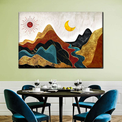 Textured Mountain Landscape Abstract Canvas Print