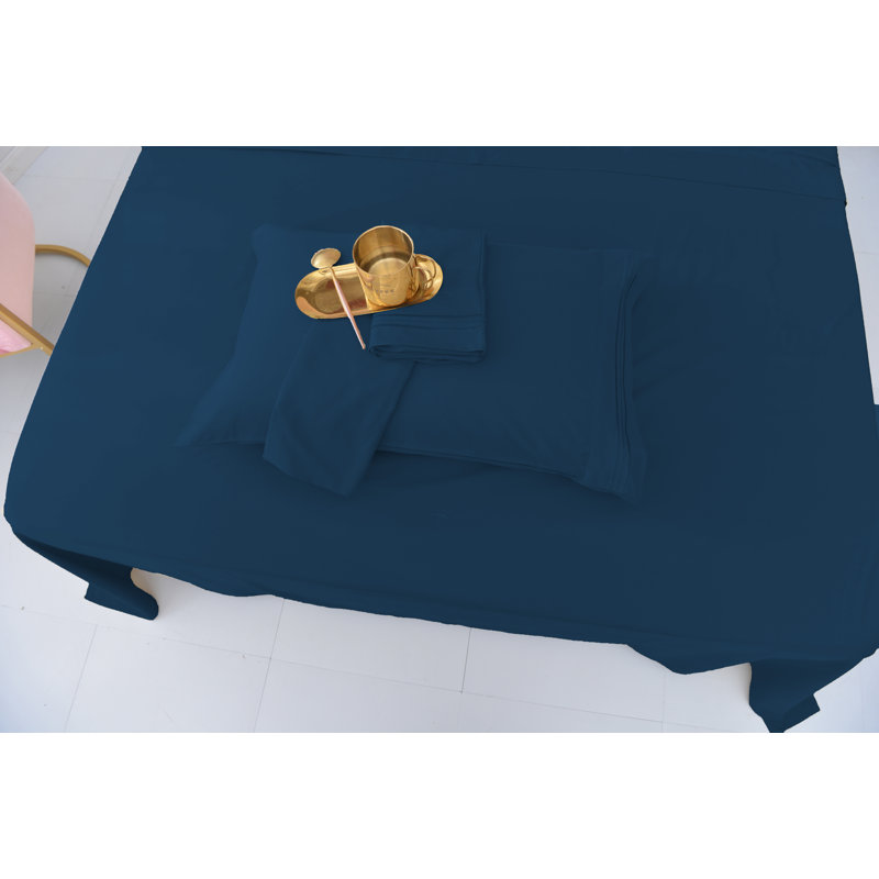 Ensemble de draps en rayonne de bambou, Très grand, Bleu de cobalt