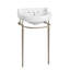 Console Whitehaus de 22 po avec cuve semi-circulaire, repose-pieds en laiton massif et porte-serviettes à l'avant-116863424-116863425