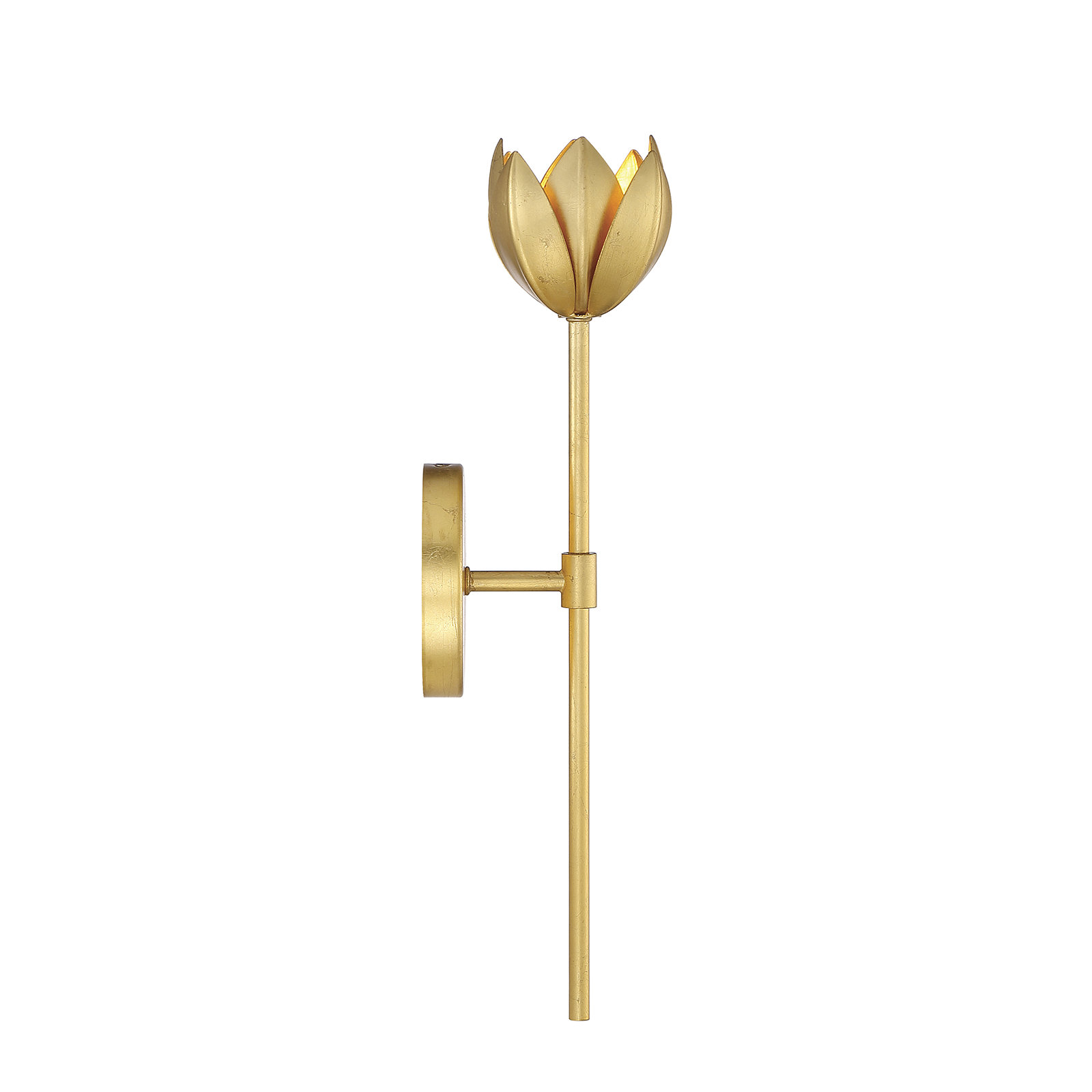 Dario Single Light Dimmable Armed Sconce, Gold