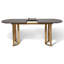 Casen Extendable Oval Metal Base Dining Table