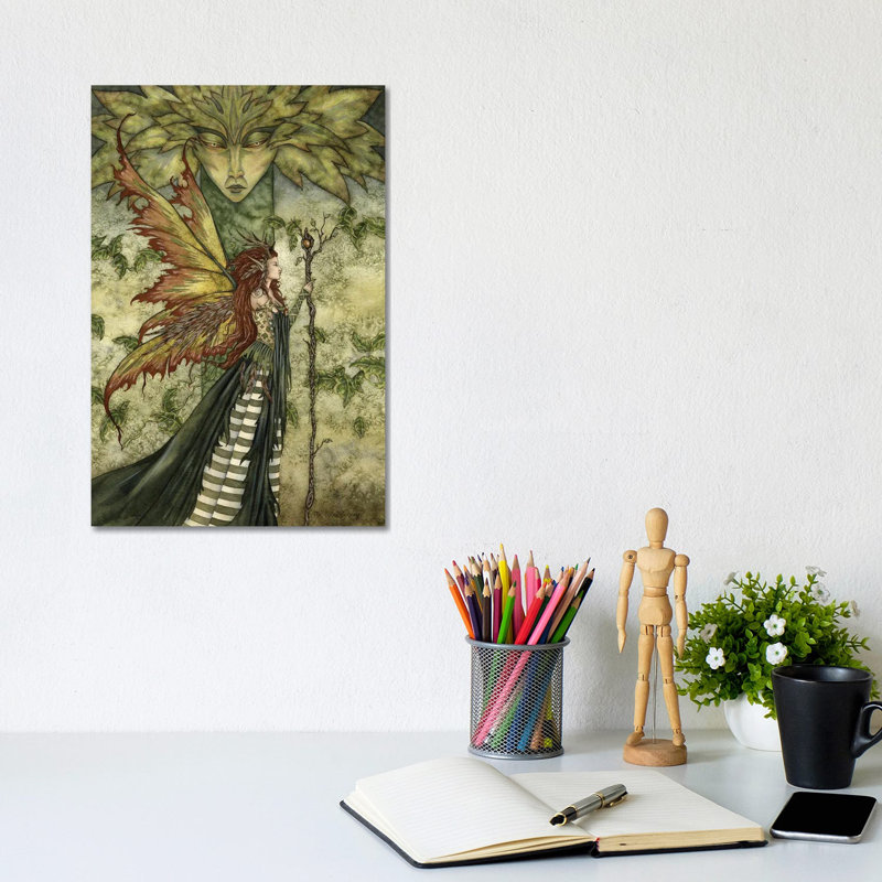 "La femme verte" par Amy Brown, impression sur toile tendue, H 12 po x l 8 po x P 0,75 po