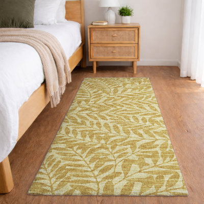 Tapis à feuilles tropicales de qualité supérieure lavable à la machine de qualité supérieure ADS111