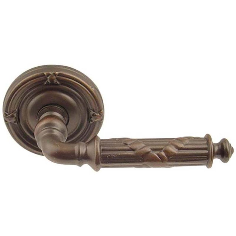 Poignée de porte avec rosette Ribbon and Reed Passage (Hall & Closet), Bronze huilé, Gauche