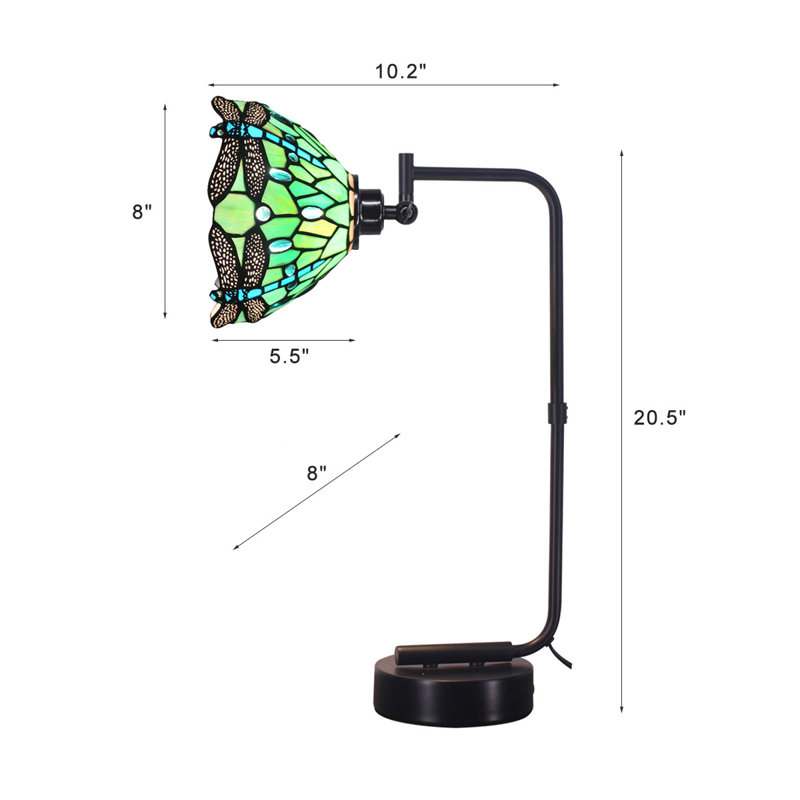 Lampe de table ajustable Tiffany Green