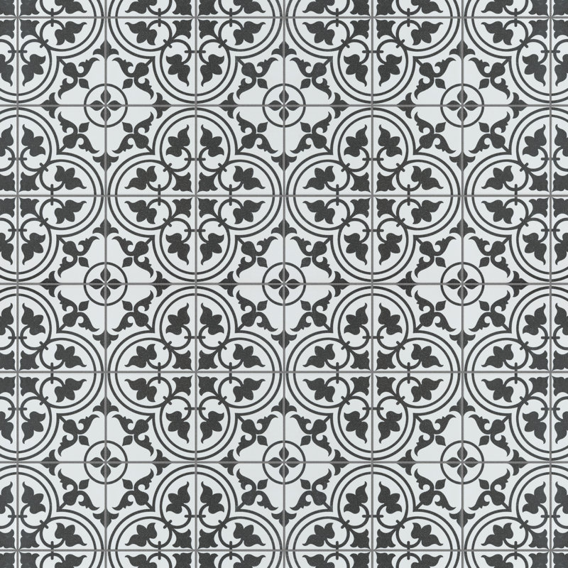 Carreau de céramique à motif pour mur et plancher 13 po x 13 po Harmonia, Blanc