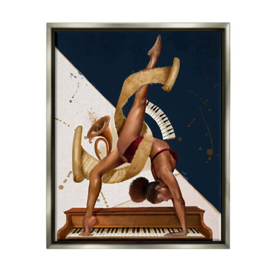 " Gymnastics Musician Girl Instruments " by Salaam Muhammad Painting Print