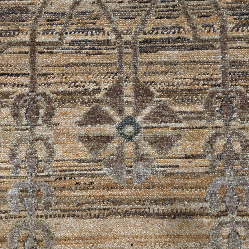 Orange Alchemy Traditional Silk Wool Blend Rug - 7'11" x 10'9"