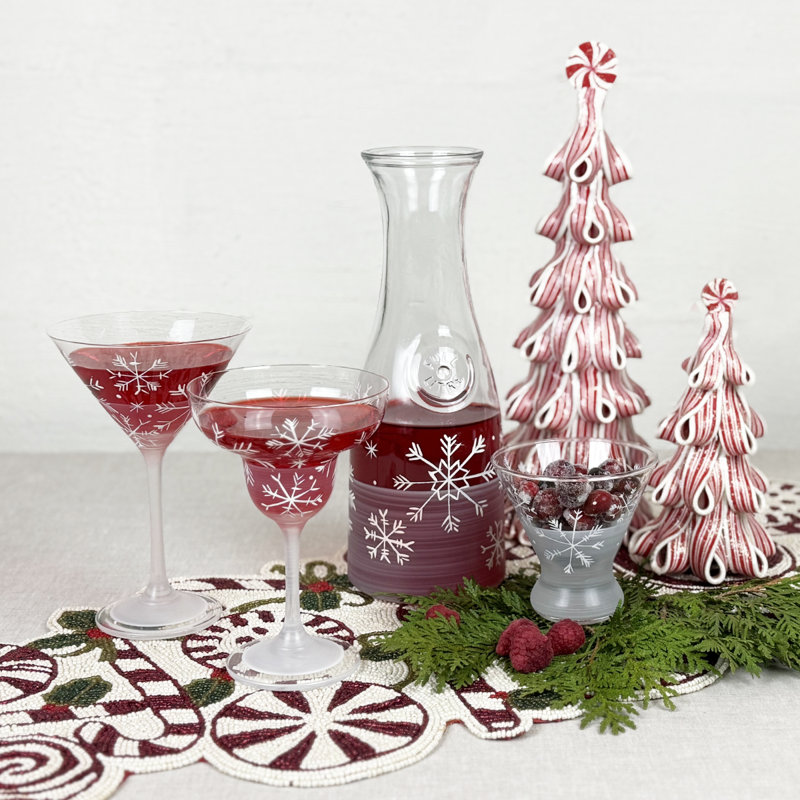 Winter Wonderland Snowflake Martini Glass S/2
