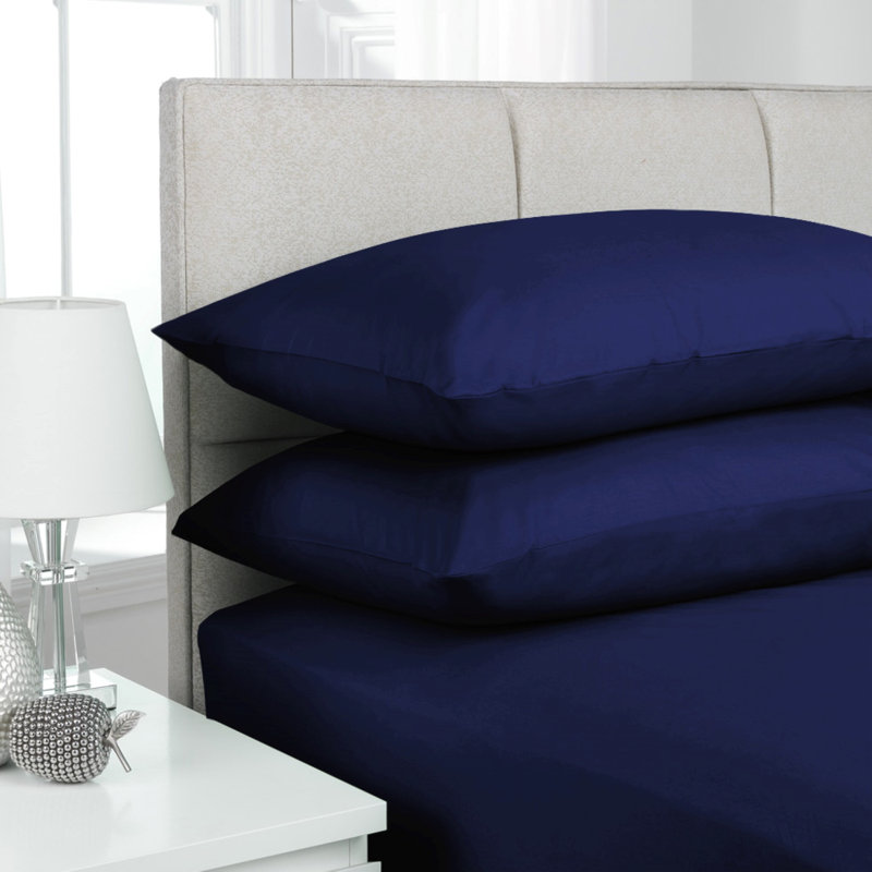 Castille Super Soft Plain Blend Microfiber Housewife Pillowcase, Navy