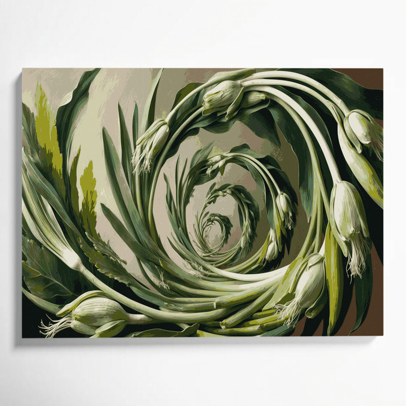 Art mural sur toile brun poireaux, H 11 po x l 14 po