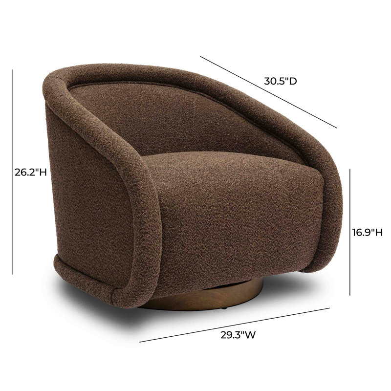  Fauteuil pivotant Boucle, Mélange de polyester brun