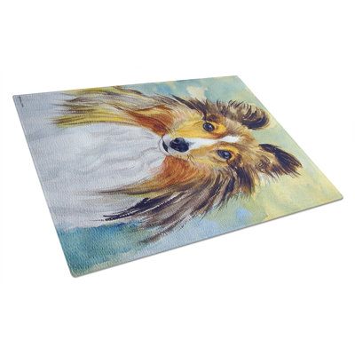 Caroline's Treasures Tempered Glass Sheltie Toby Cutting Board