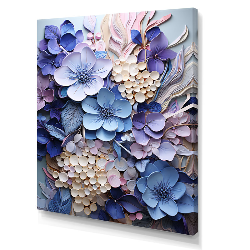 «Mixed Media Hydrangea Fusion», reproduction d'art sur toile, H 40 po x l 30 po x P 1,5 po, Toile tendue