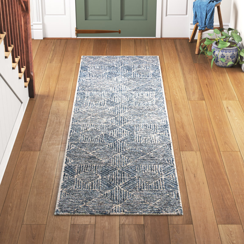 Geometric Hand Woven Area Rug, Runner 69 x 183 cm