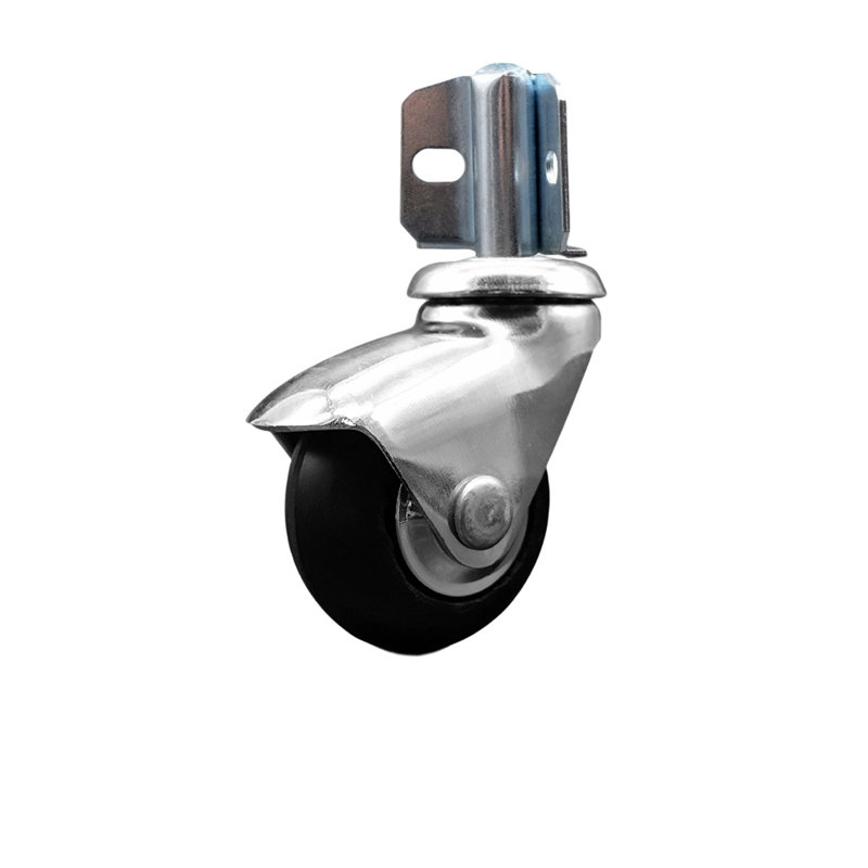 Bright Chrome Neoprene Rubber Caster Corner Mount Bracket SCC